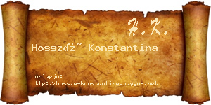 Hosszú Konstantina névjegykártya